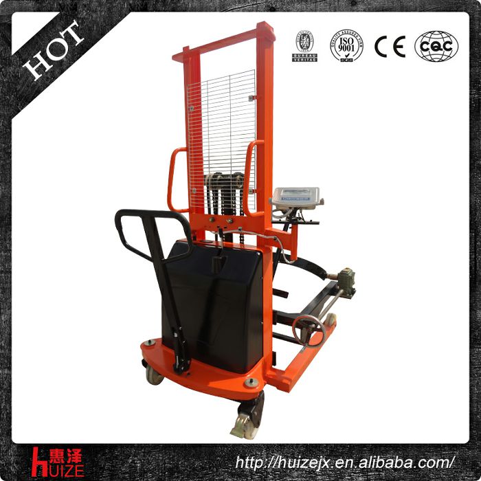 半電動(dòng)稱(chēng)重油桶車(chē)（夾鐵桶，手搖翻轉倒料）4